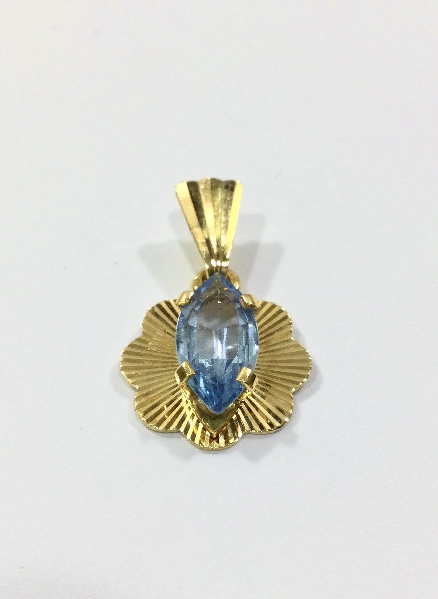 Gold And Blue Topaz Pendant-photo-2