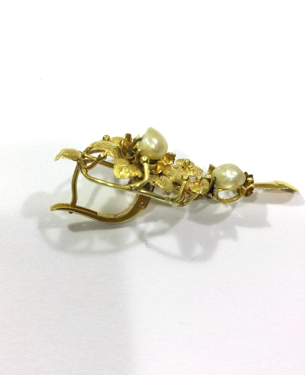 Pair Of Gold And Pearl Earring-photo-6