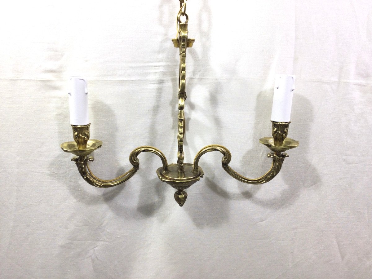 Bronze Chandelier With 2 Lights-photo-4