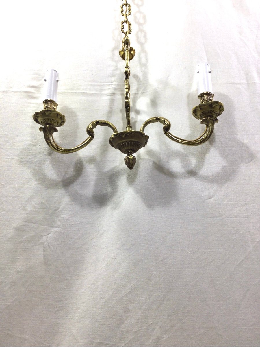 Bronze Chandelier With 2 Lights-photo-1