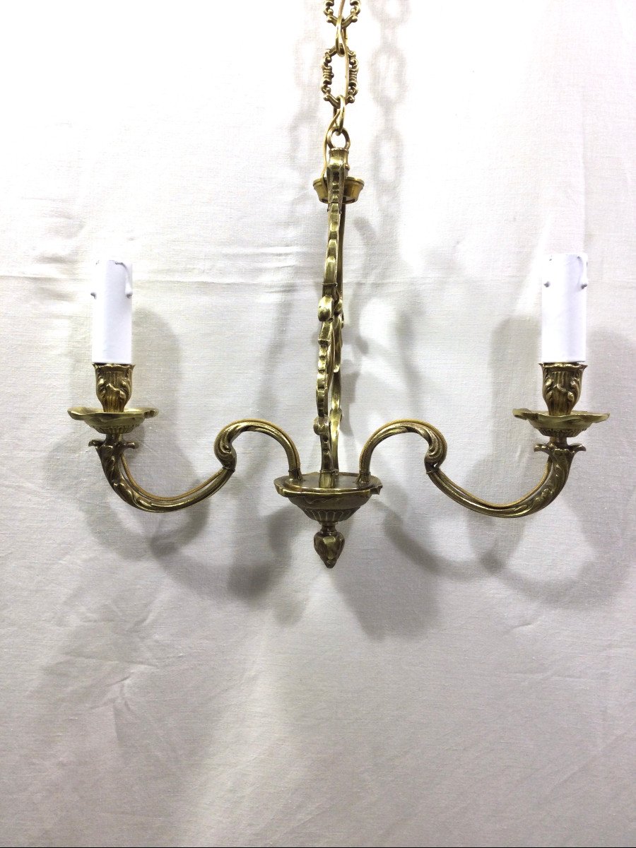 Bronze Chandelier With 2 Lights-photo-5