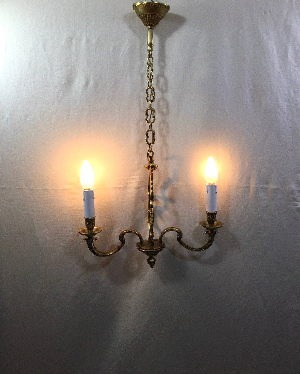 Bronze Chandelier With 2 Lights-photo-6