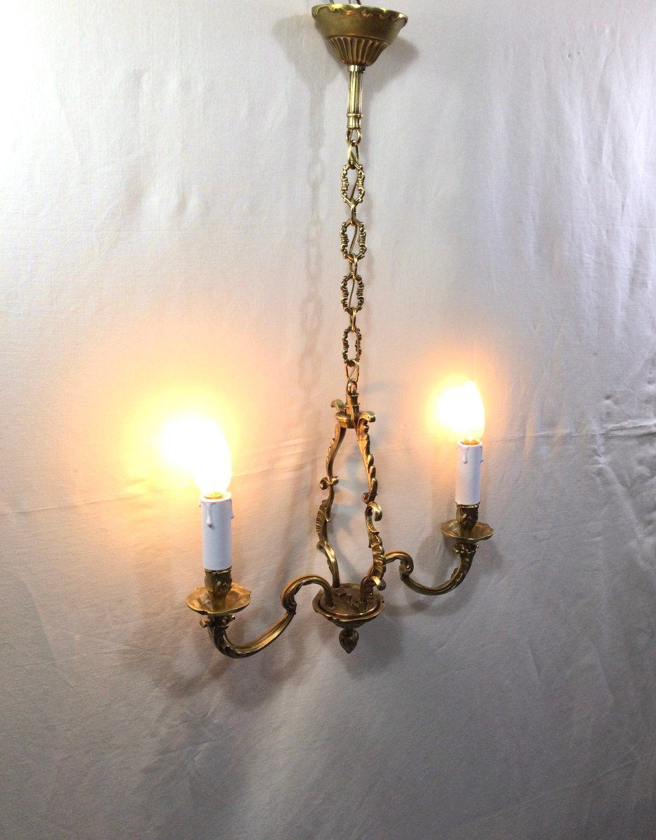 Bronze Chandelier With 2 Lights-photo-7