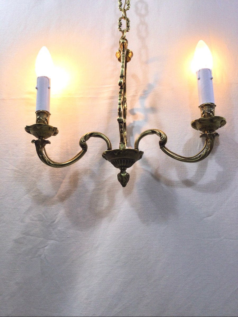 Bronze Chandelier With 2 Lights-photo-8