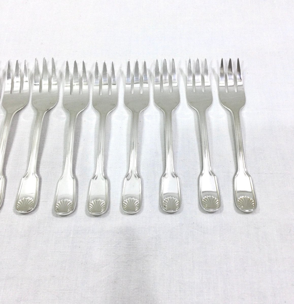 12 Shell Model Cake Forks-photo-3