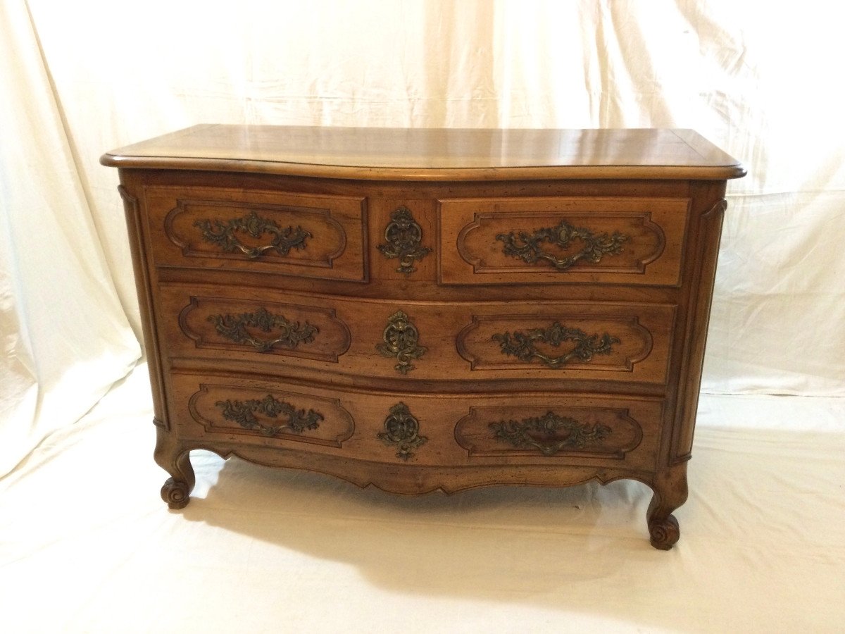 Commode En Noyer Louis XV 