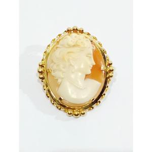 Shell Cameo Brooch Pendant