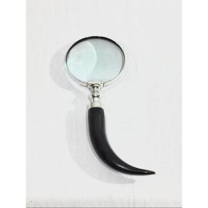 Magnifying glass with horn handle - large