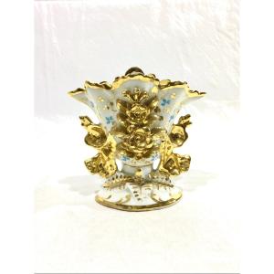 Old Paris Porcelain Wedding Vase 19th Century