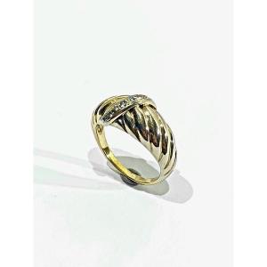 Yellow Gold, White And Diamond Ring