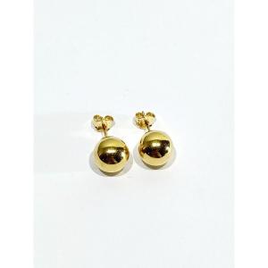 Pair Of Gold “ball” Earrings 