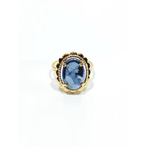 Gold Ring And Blue Cameo