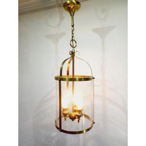 3 Light Lantern In Bronze And Brass 