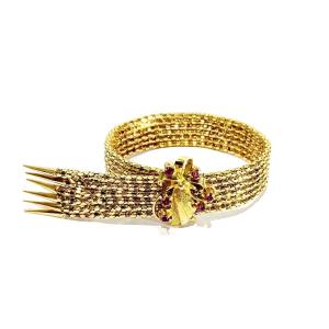 Gold And Ruby Bracelet