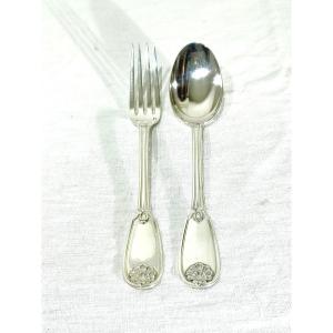 12 Louis XIV Style Silver Cutlery