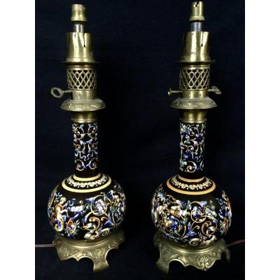 Pair Of Gien Lamps