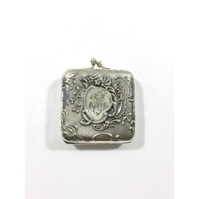 Hand Faced Pill Box In Silver