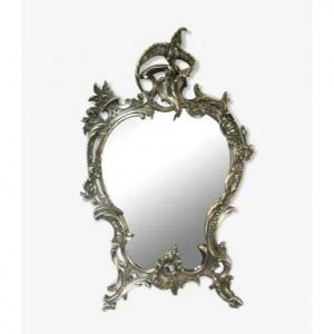 Napoleon III Silver Bronze Mirror