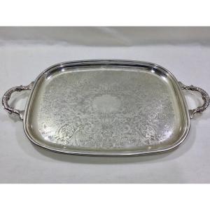 Tray With Silver Metal Handles