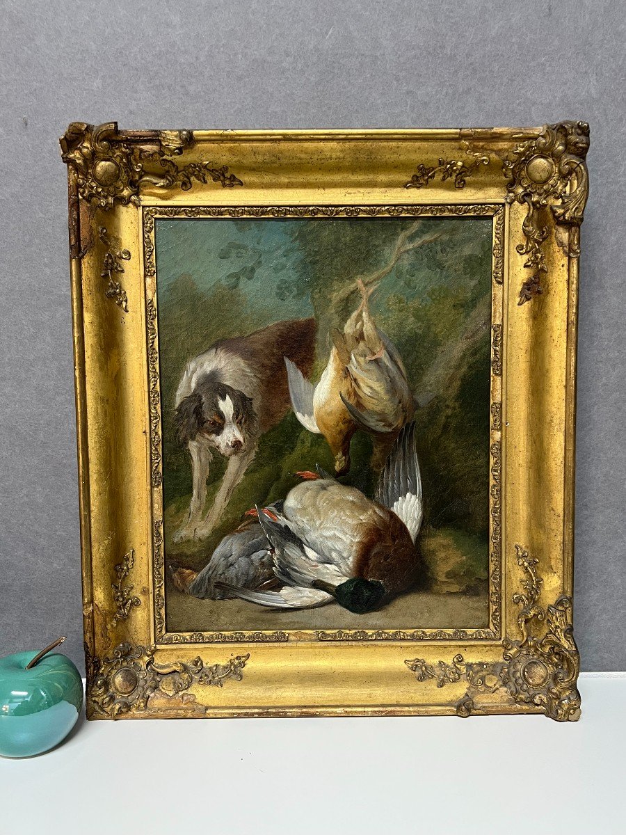 Alexandre-francois Desportes ?? Oil Painting On Canvas, Dog And Game-photo-2