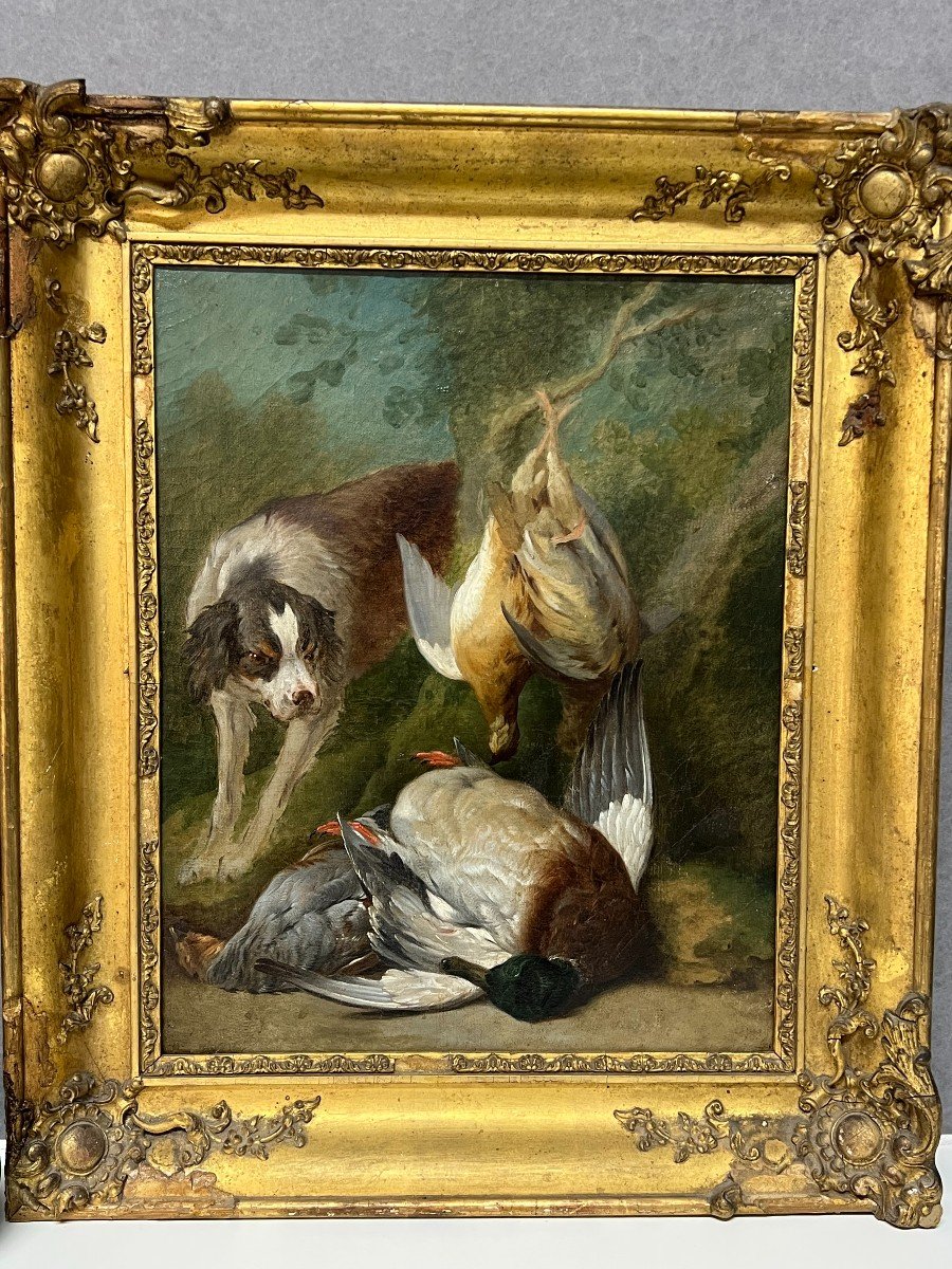 Alexandre-francois Desportes ?? Oil Painting On Canvas, Dog And Game-photo-3