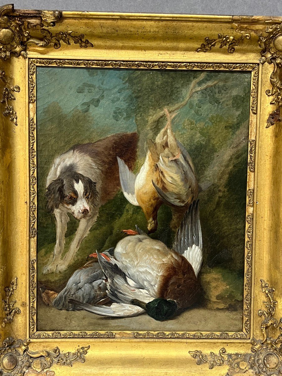 Alexandre-francois Desportes ?? Oil Painting On Canvas, Dog And Game-photo-1