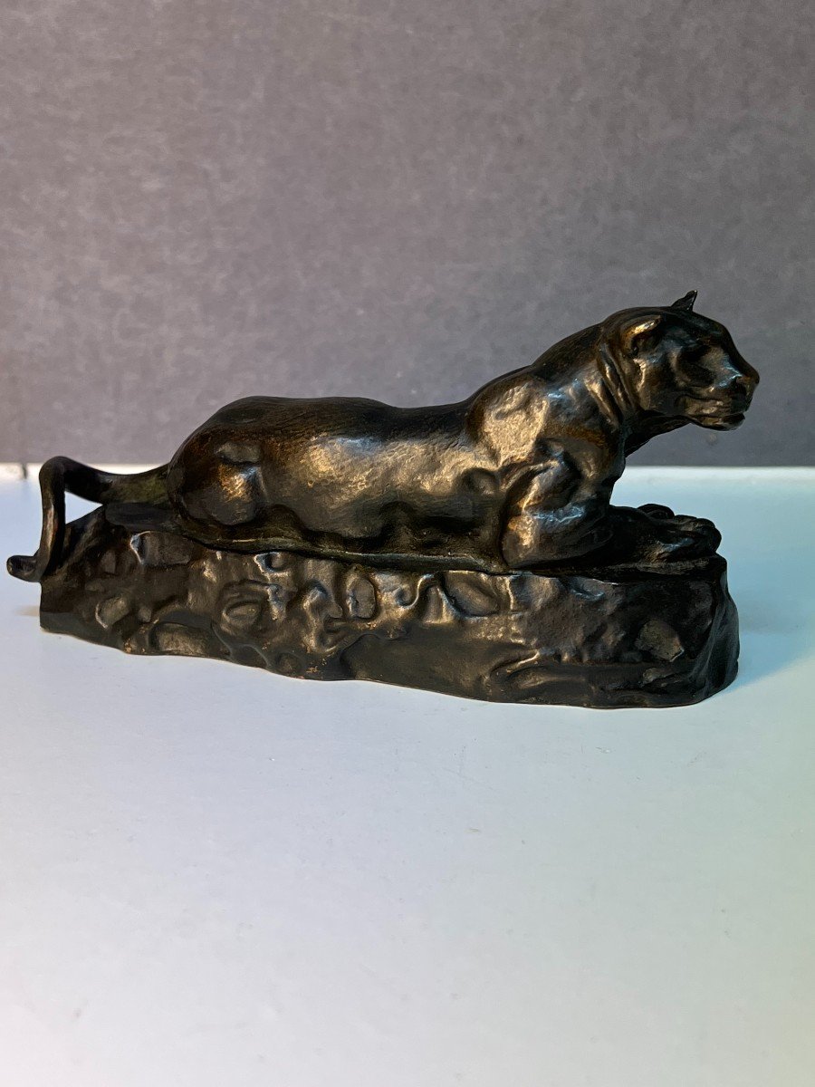 Animal Bronze Sculpture, Tunis Panther No 2, By Antoine Louis Barye 19th Century-photo-4