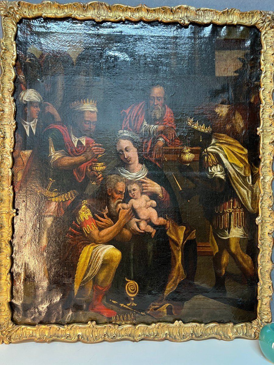 Adoration Of The Magi, Nativity 17th Century, Follower Of Francken-photo-2