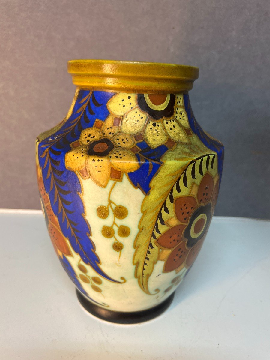 Ceramic Vase By Kéramis With Floral Decor From The 1930s/40s-photo-2