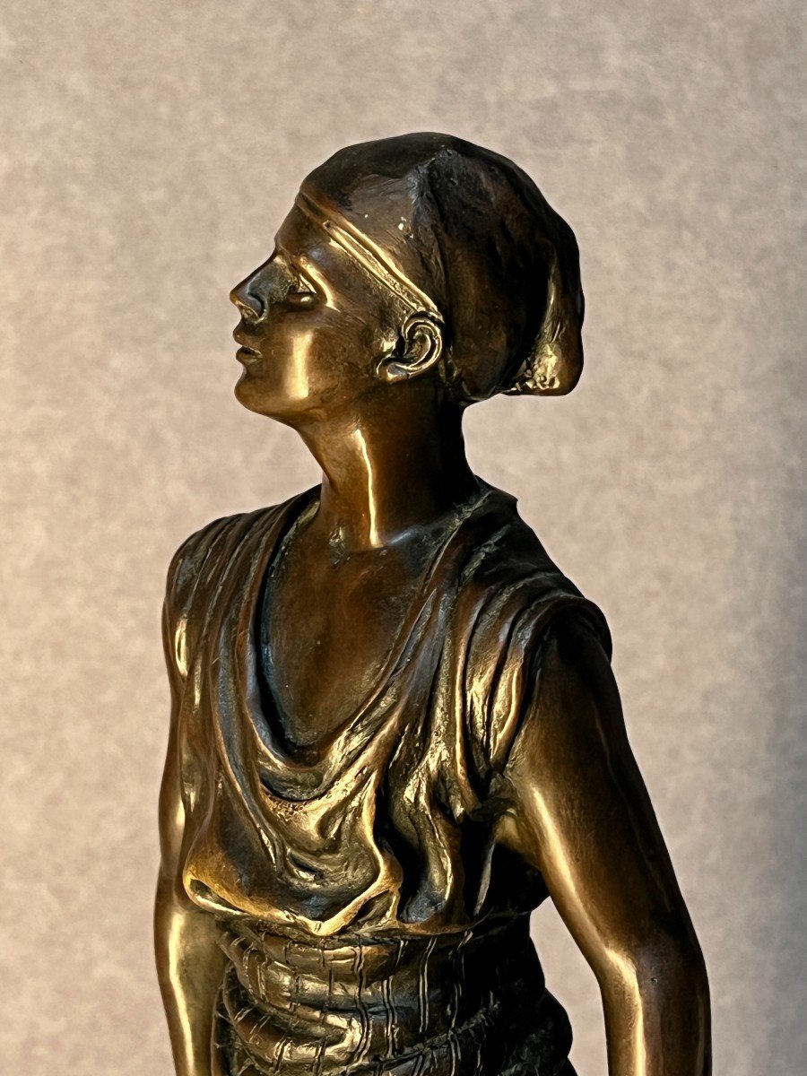 Bronze Statuette, Tunisian Water Carrier By Jean Didier Debut (1824-1893)-photo-4