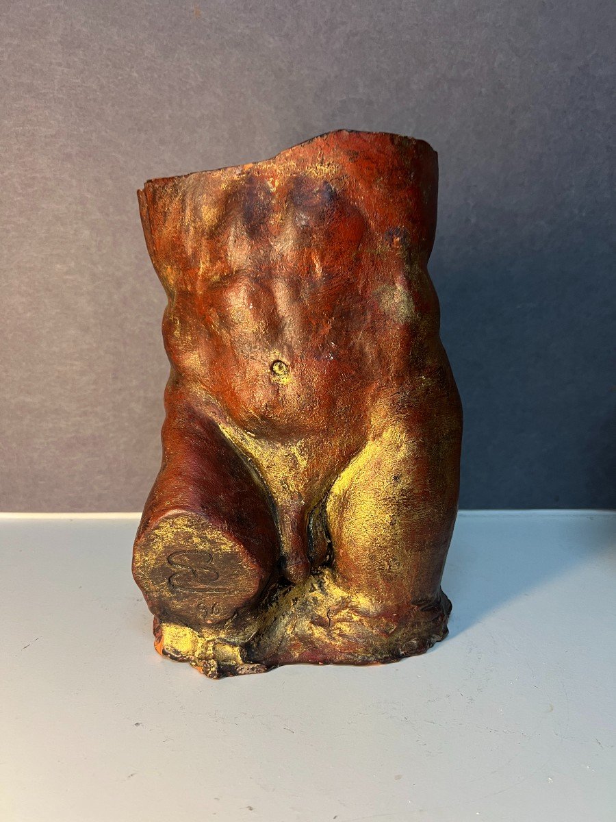 Antique Terracotta Sculpture, Representing Part Of A Naked Human Body, Contemporary Art-photo-2