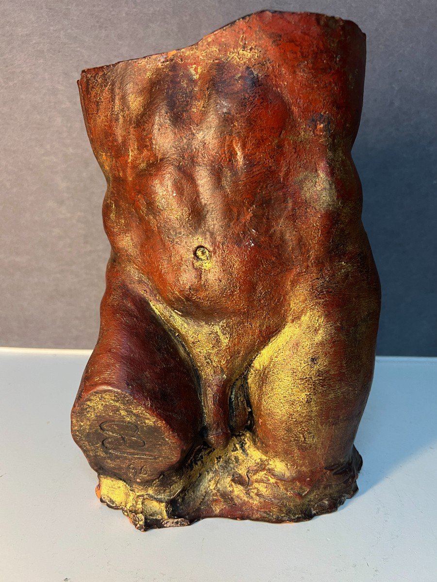 Antique Terracotta Sculpture, Representing Part Of A Naked Human Body, Contemporary Art-photo-4