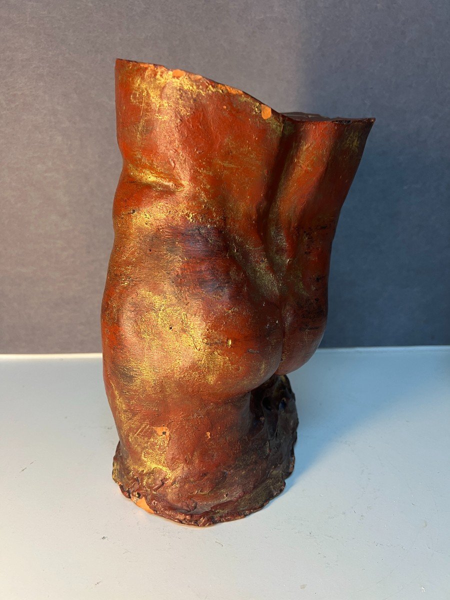 Antique Terracotta Sculpture, Representing Part Of A Naked Human Body, Contemporary Art-photo-2