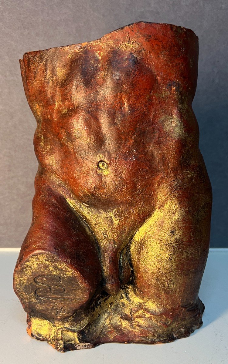 Antique Terracotta Sculpture, Representing Part Of A Naked Human Body, Contemporary Art