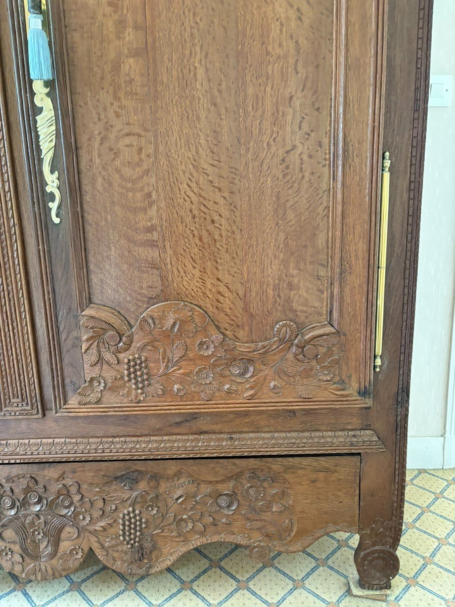 Norman Wedding Armoire From Montebourg, Richly Carved, Early 19th Century-photo-4