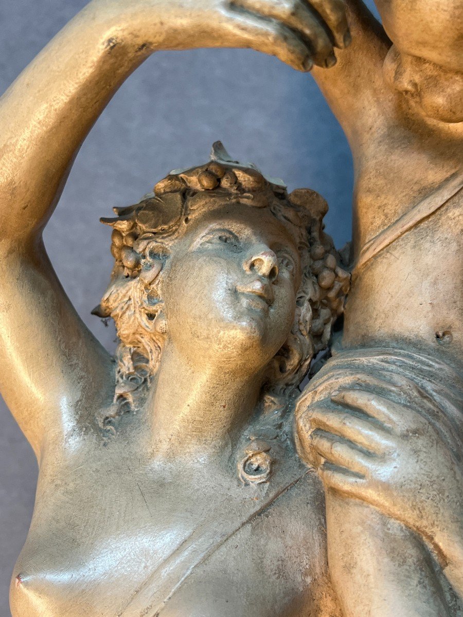 Sculpture De Clodion, Le Triomphe De Bacchus, Terre Cuite XIXème, Hauteur 54 Cm, Très Bon état-photo-4