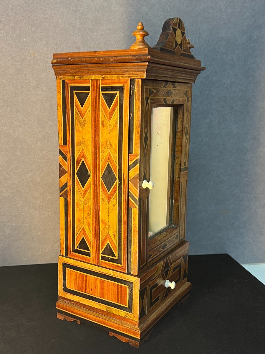 Très Belle Armoire De Maitrise En Bois Et Marqueterie,  XIXe Siècle, Petite Taille-photo-1