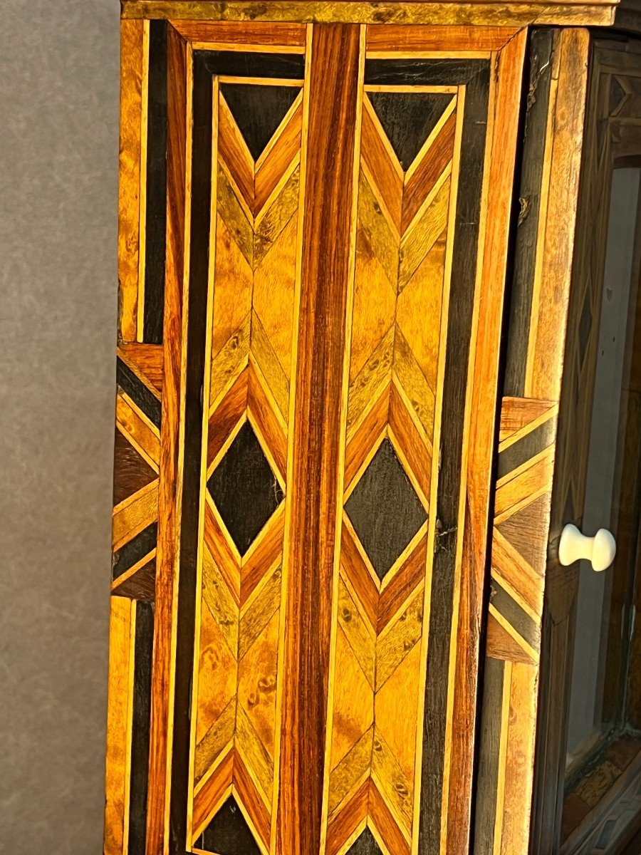 Très Belle Armoire De Maitrise En Bois Et Marqueterie,  XIXe Siècle, Petite Taille-photo-2