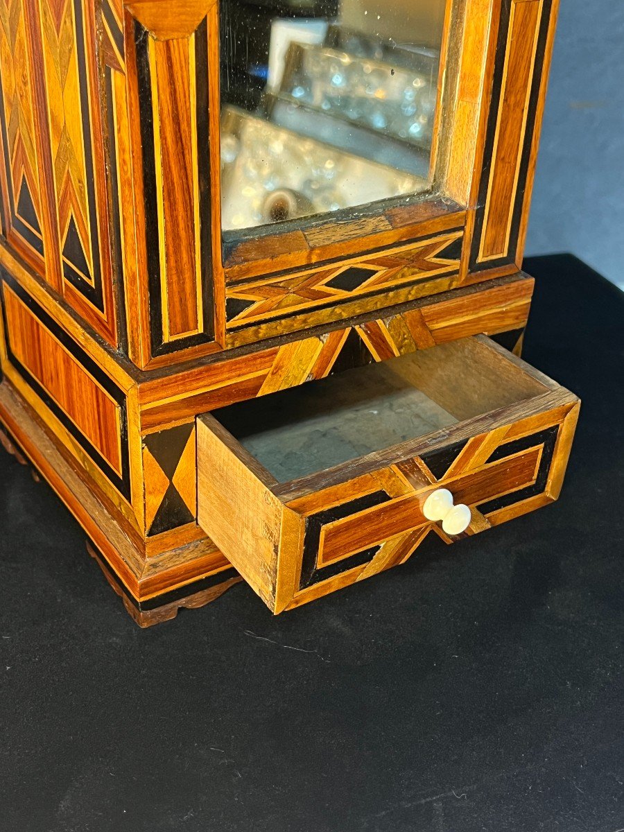 Très Belle Armoire De Maitrise En Bois Et Marqueterie,  XIXe Siècle, Petite Taille-photo-6