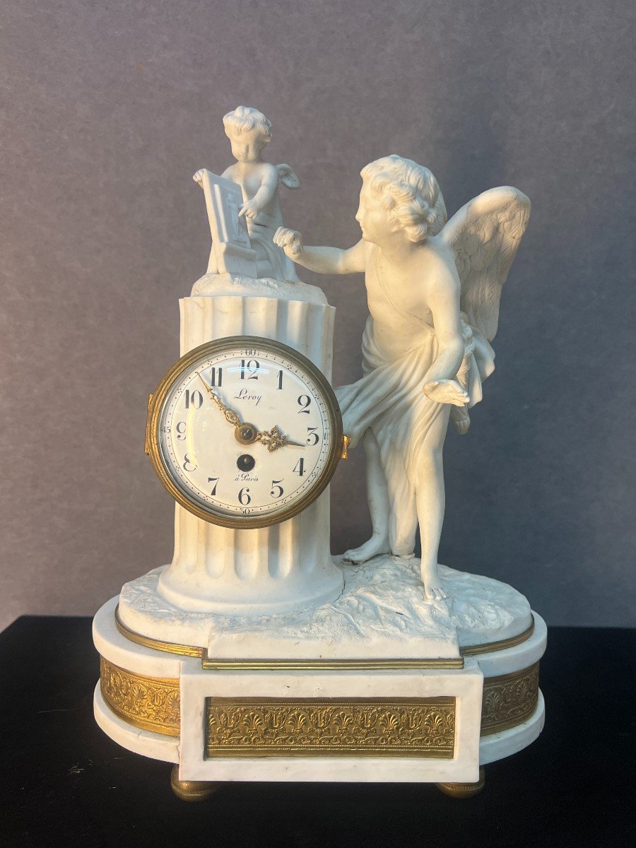 Beautiful 18th Century Pendulum Clock, Leroy In Paris Signed Noel Sailly, In Sèvres