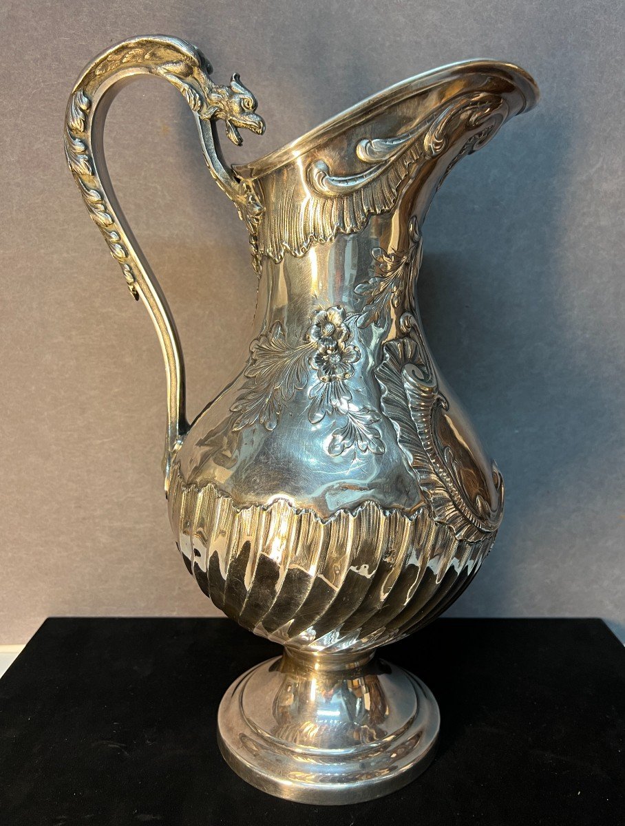 Large Antique Art Nouveau Silver Plated Metal Pitcher – Quality