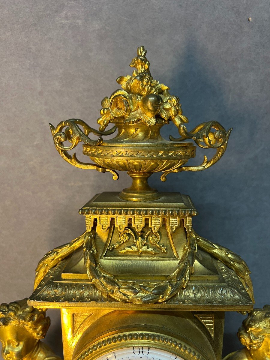 Julien Leroy Paris, 19th Century Gilt Bronze Clock, Circa 1880, Louis XVI Style-photo-2