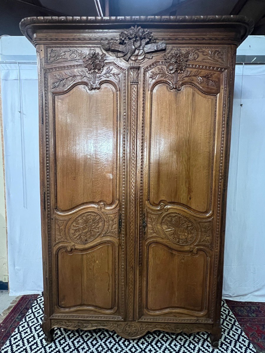 Norman Wedding Wardrobe In Light Oak, 19th Century, Good Condition, H 244 Cm