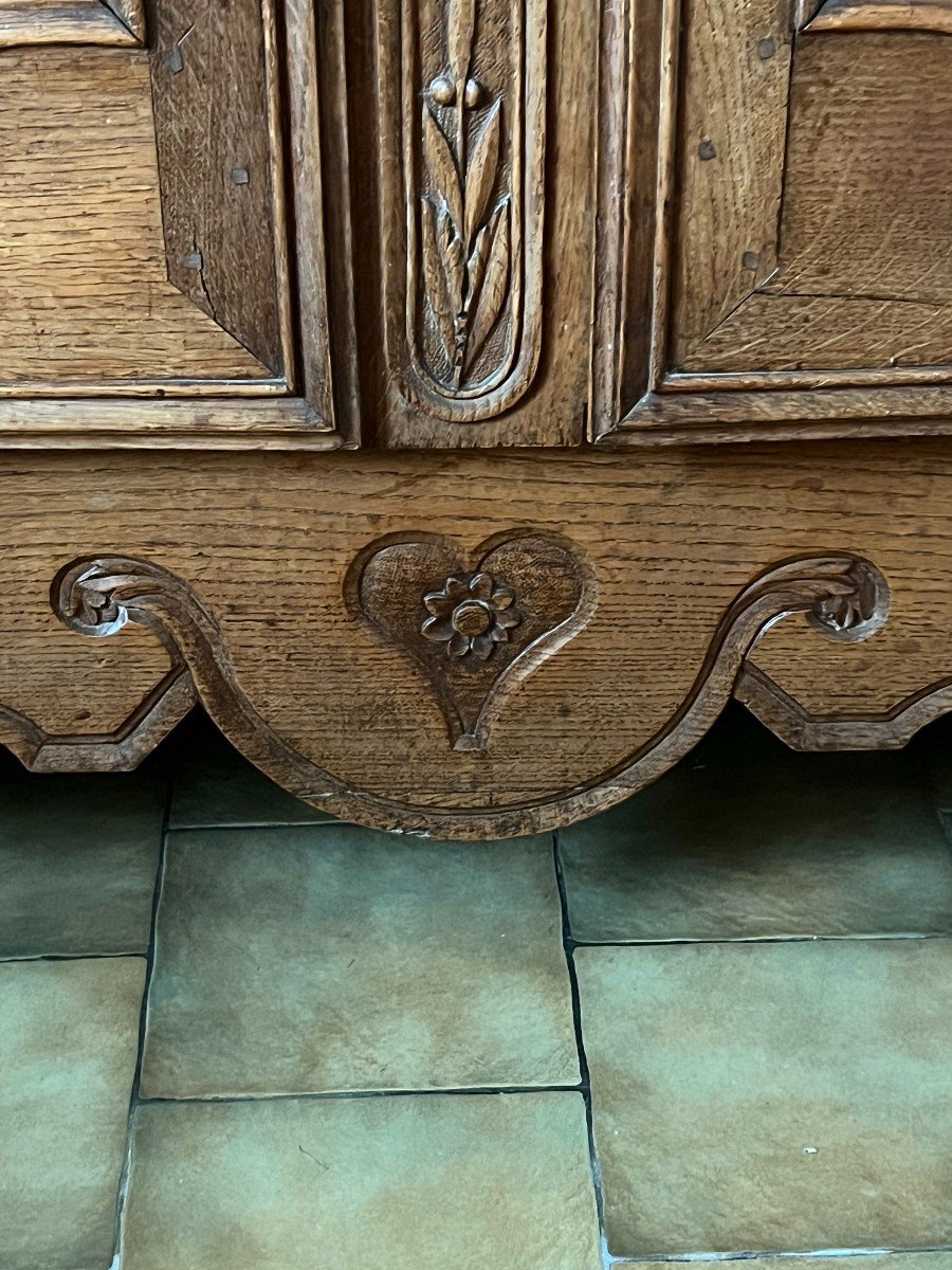 Antique And Imposing Louis XV Wardrobe In Light Solid Oak, Early 19th Century, Complete Lock-photo-4