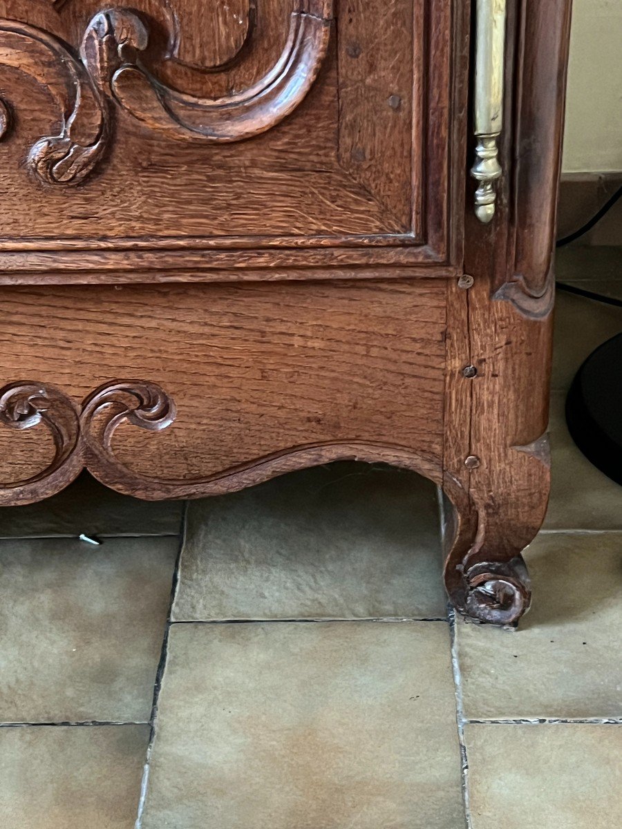 Antique And Imposing Louis XV Wardrobe In Light Solid Oak, Early 19th Century, Complete Lock-photo-5