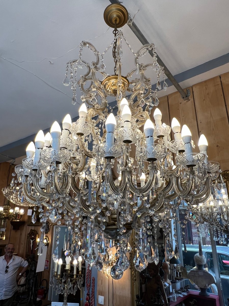 Grand Lustre En Cristal De Bohème Marie-thérèse 36 Lumières-photo-2
