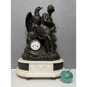 Grande Pendule Bronze Sculptée De Hébé Et Jupiter Par James Pradier (1790-1852)