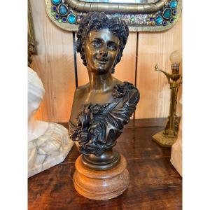 Buste En Bronze De Jean Baptiste Clesinger, La Dame Aux Fleurs 