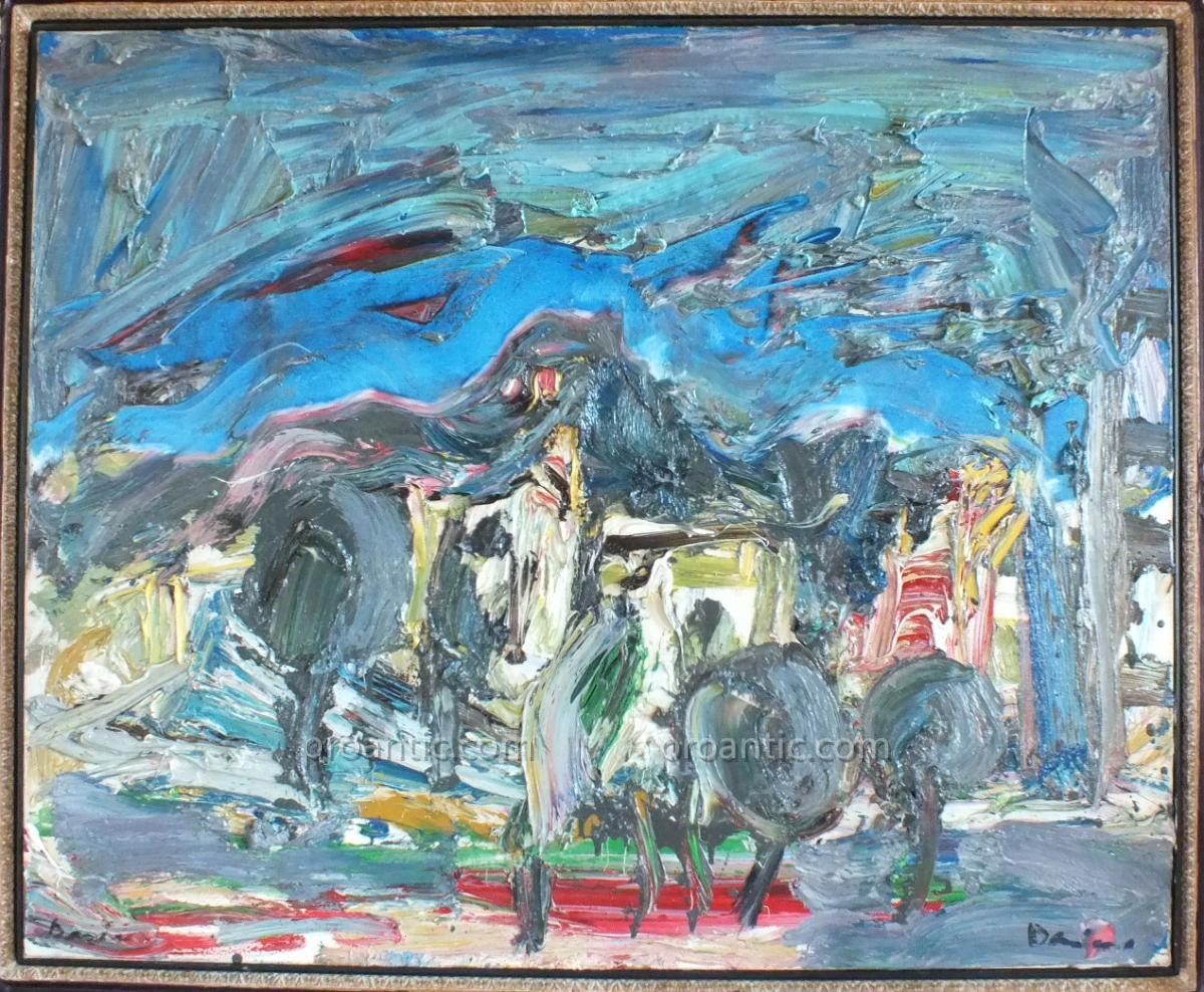 Oil On Canvas Damiano (1926-2000) Painting Painting 100 X 81-photo-2