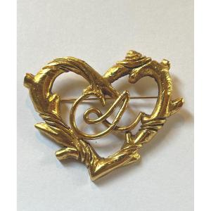 Christian Lacroix Vintage Heart Brooch 